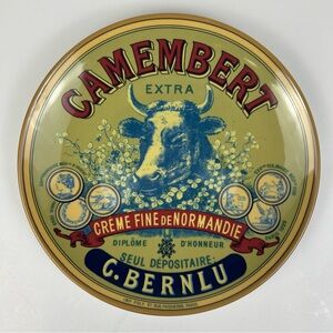 BIA Camembert Cheese Plate 8" Cow Flowers Farmhouse French Country Decor